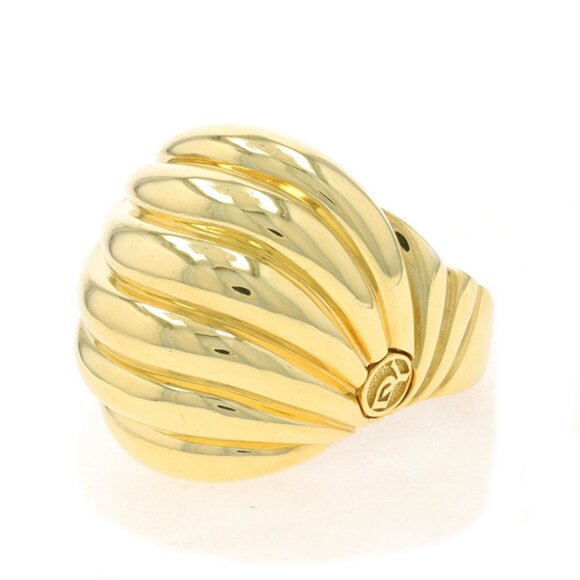 David Yurman Sculpted Cable Dome Statement Band Yellow Gold 18k Ring - Picture 3 of 7